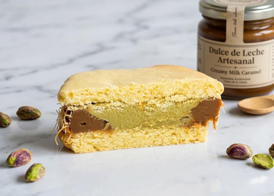 Alfajor Edición "Dubai": Pistacho, Kataifi & Dulce de Leche