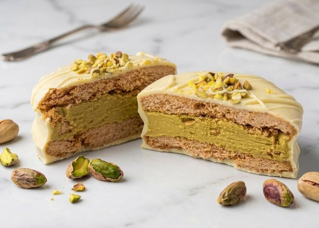 Alfajor Bañado XXL: Crema de Pistacho Puro